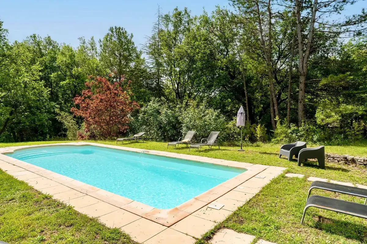 The estate pool among the trees