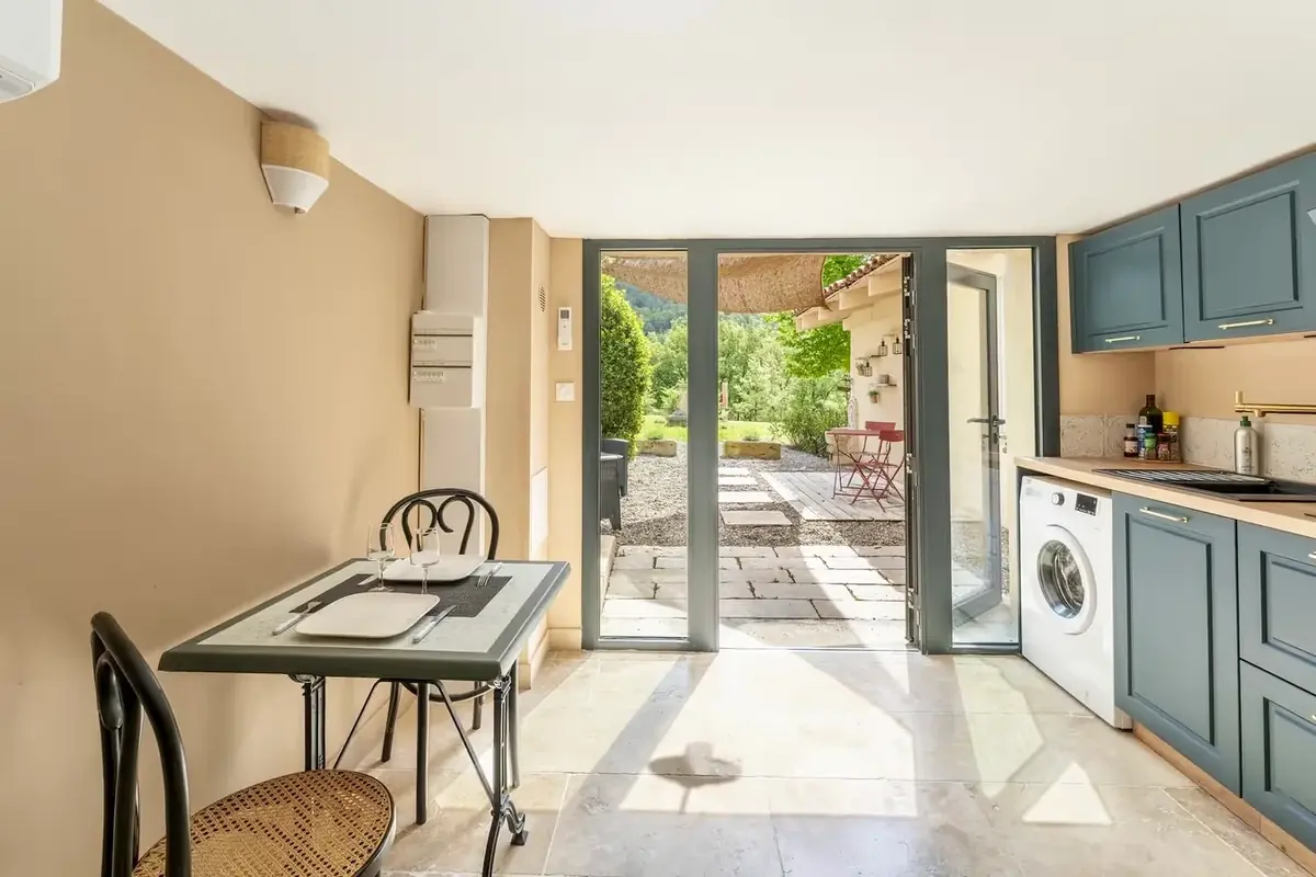 Dining area and bright entrance