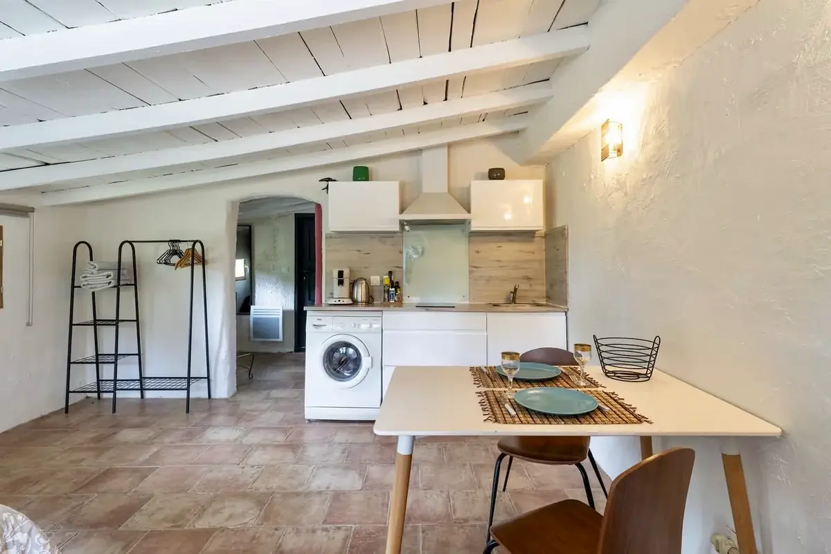Dining area open to the kitchen